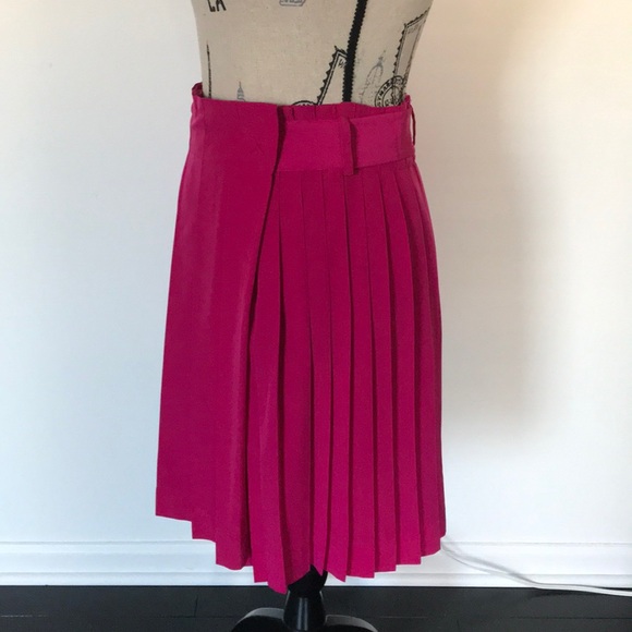 Meadow Rue,Hot pink belted&pleated, wrap skirt.Sz8 - Picture 3 of 8